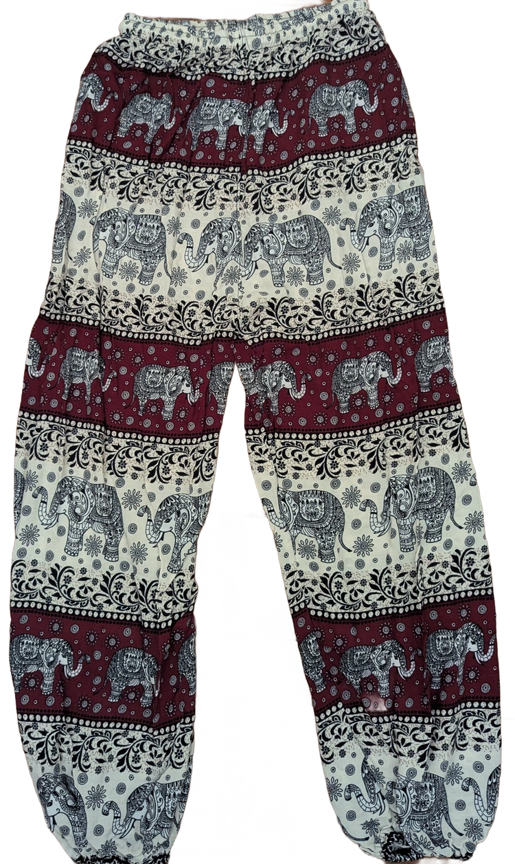 Brown, Blue & Cream Mandala Thai Harem Pants – Hand Selected in Thailand