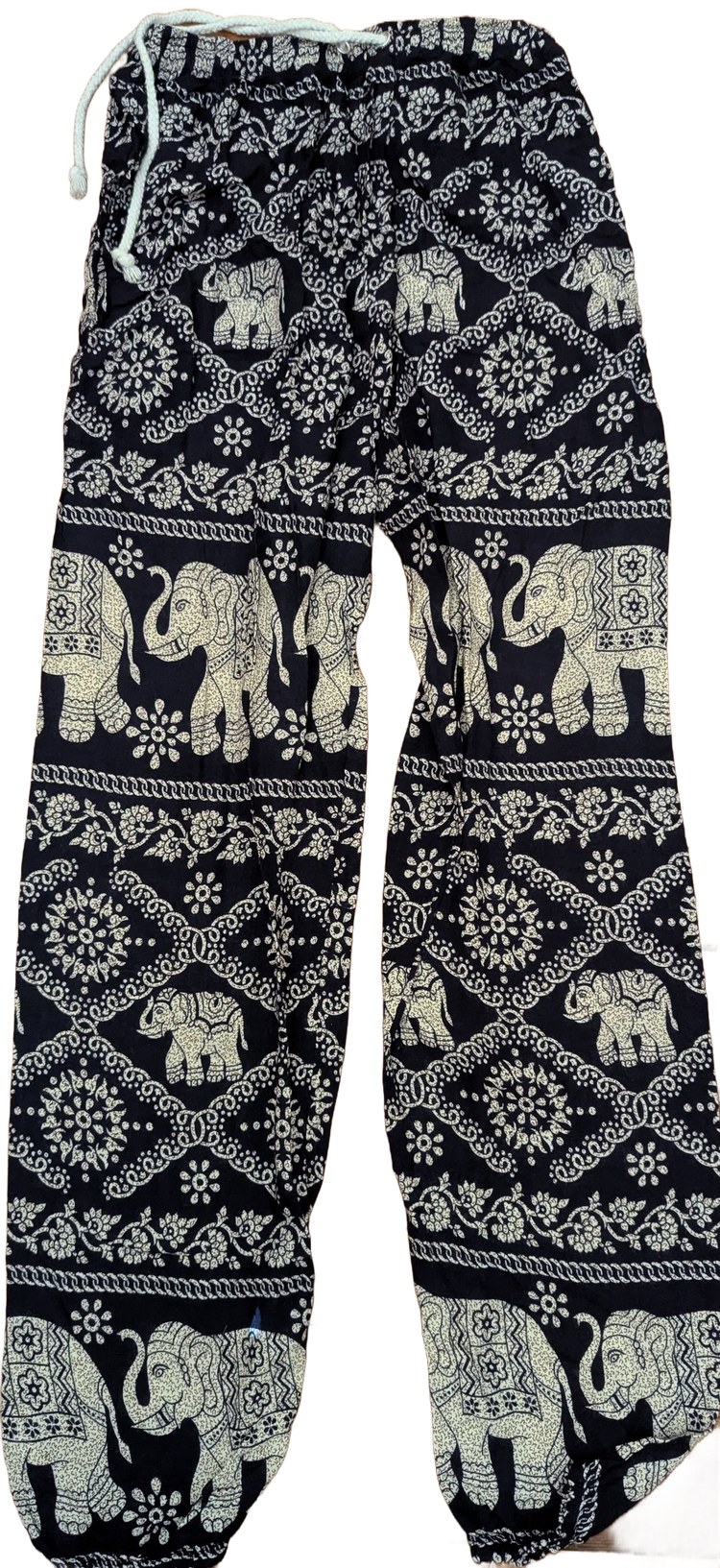 Black & Grey Elephant Medallion Thai Harem Pants – Hand Selected in Thailand