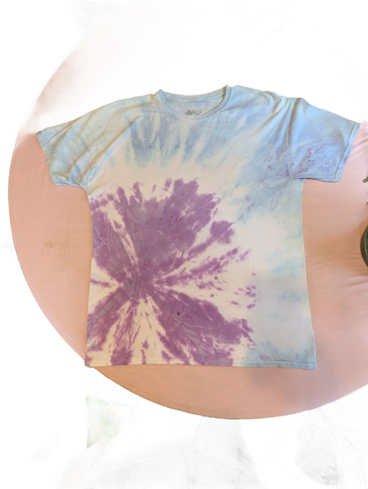 Sky Blue & Purple Starburst Tie-Dye Tee