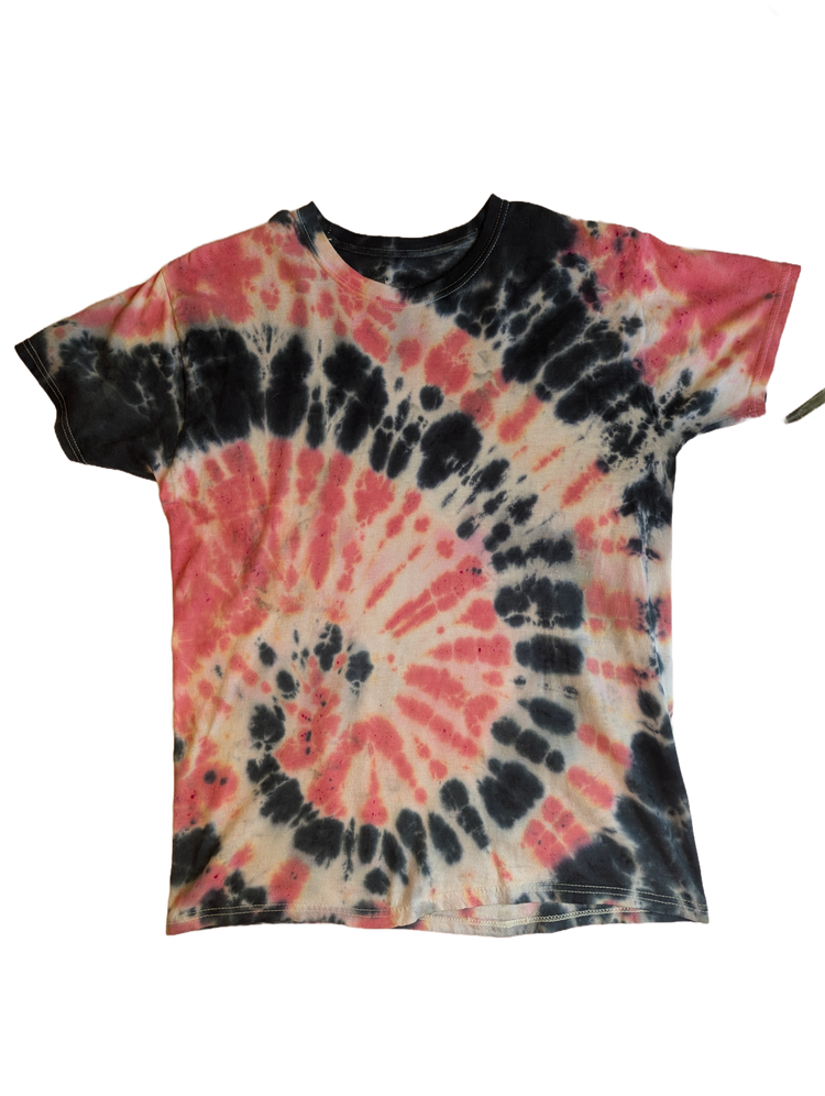 Peach & Purple V-Neck Tie-Dye Tee
