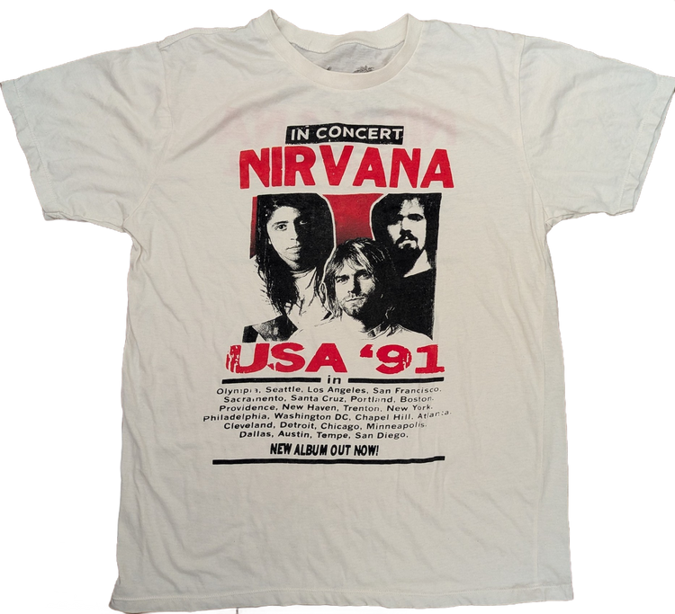 Nirvana USA '91 In Concert Tour T-Shirt – White
