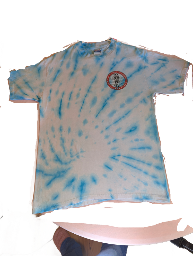 Blue spiral tie-dye t-shirt