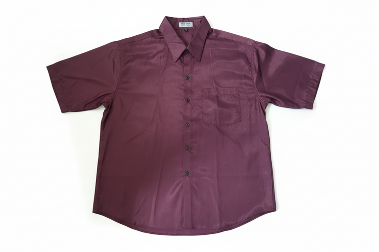 Purple Plum Thai Silk Short Sleeve Shirt – Hand Selected in Thailand