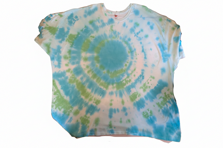 Tie-Dye Spiral Crop Top - Blue & Green