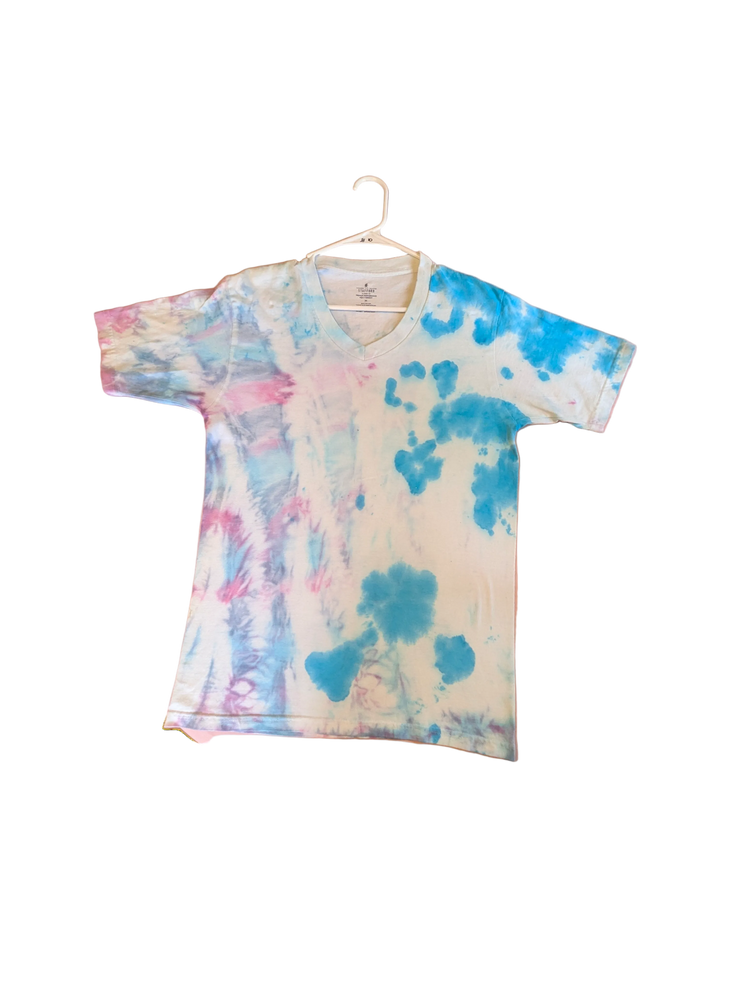 Ice Dye Watercolor Tee - Pink & Blue Splatter
